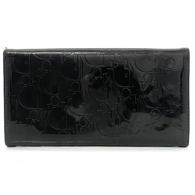 kannaのバッグshop良品✨クリスチャンディオール 長財布 トロッター柄 サドル キャンバス ブラック