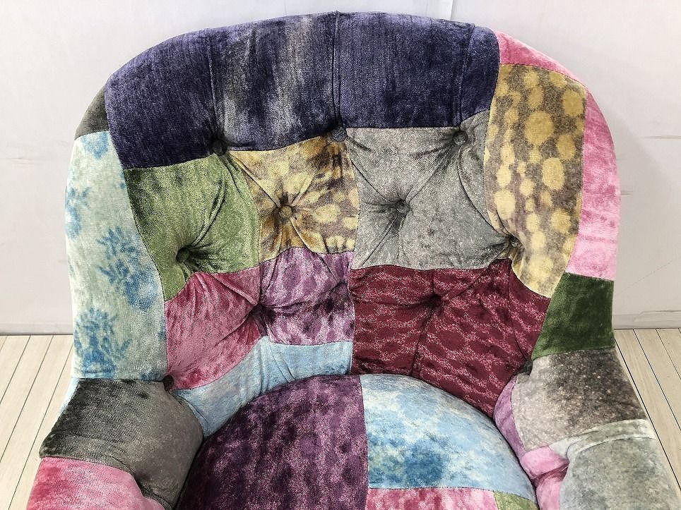 ④ リメイク品 尾州生地 ホワイト座面 カリモク コロニアル