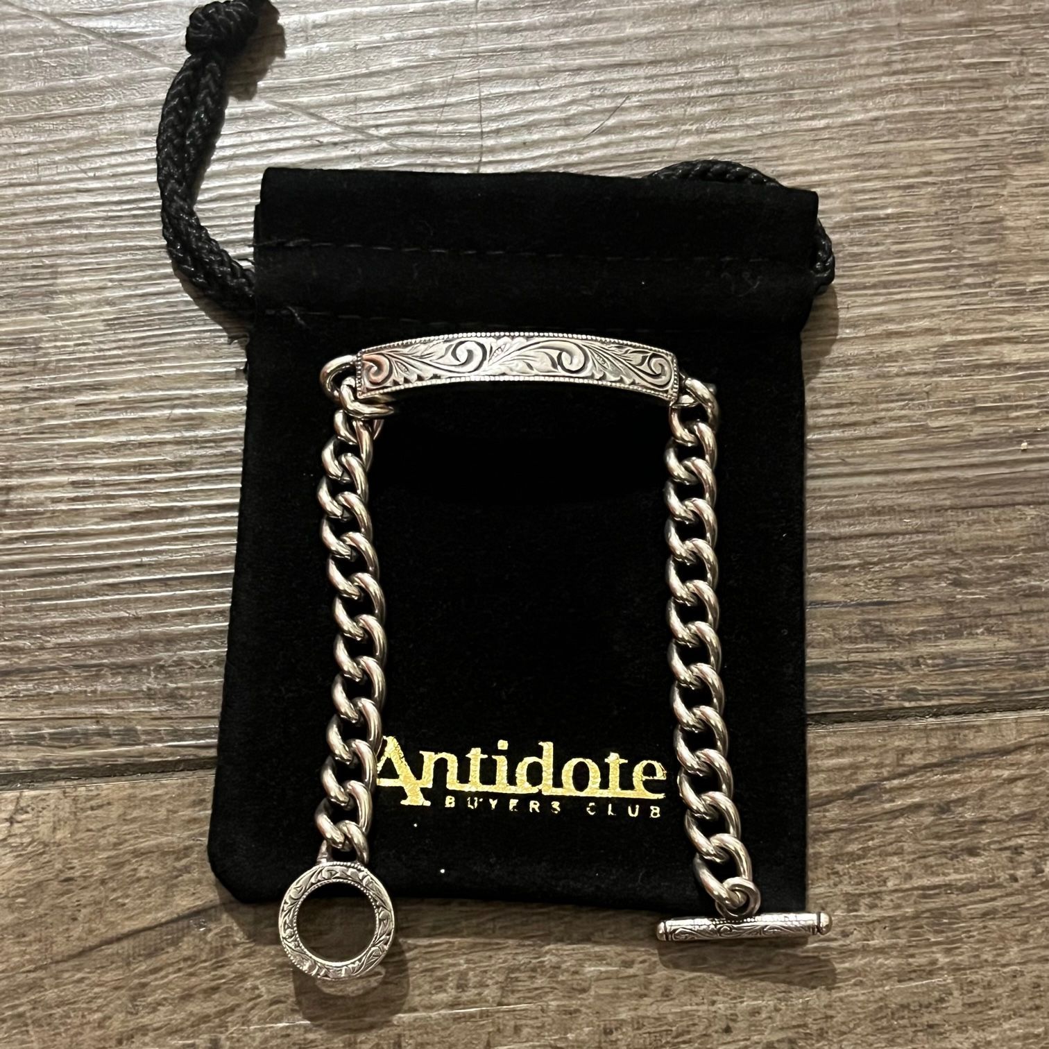 定価74800円 新品 ANTIDOTE BUYERS CLUB Engraved ID Bracelet RX-610
