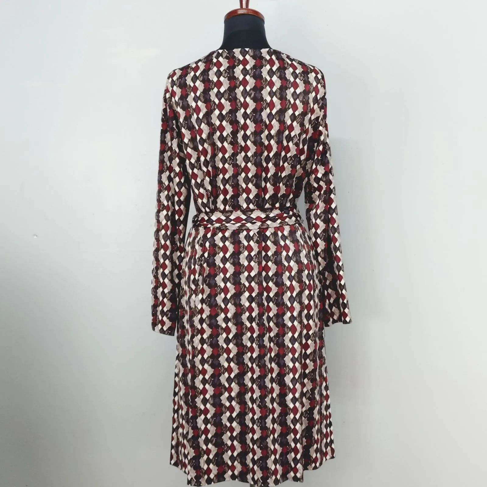 極美品　レリアン　花柄ワンピース　ベルト付き　11号　L　総柄　モノトーン レリアン 総柄ワンピース 11号 極美品 レリアン 花柄ワンピース ベルト