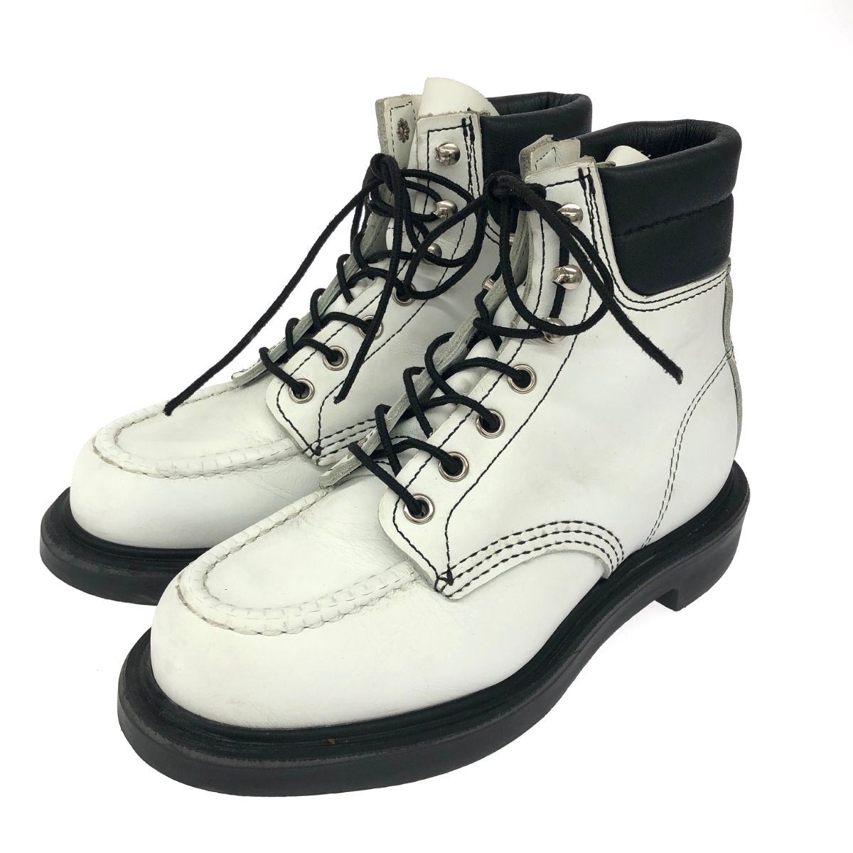 レッドウイング　プレーントゥ　白　ホワイト　81/2 ブーツ　Red Wing RED WING レッドウィング BEAMS別注 刺繍羽タグ 8873 アイ