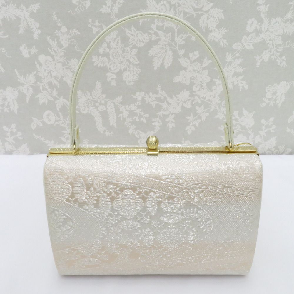 草履 バッグセット 白梅謹製 礼装用 Lサイズ フォーマル ホワイト×シャンパンゴールド×薄ピンク 24.5cm 牛皮底面