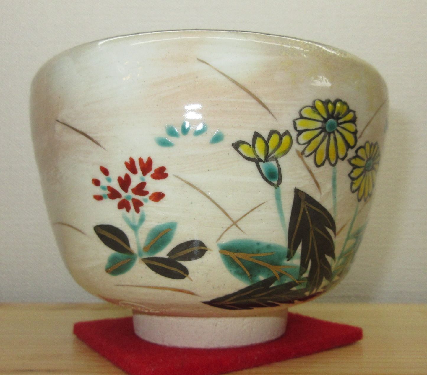 送料込【逢絢亭・新品】茶道具 茶碗 京焼 刷毛目 春野の図 中村与平 紙箱入り 逢絢亭・新品】茶道具 茶碗 京焼 刷毛目 春野の図 中村与平 紙箱