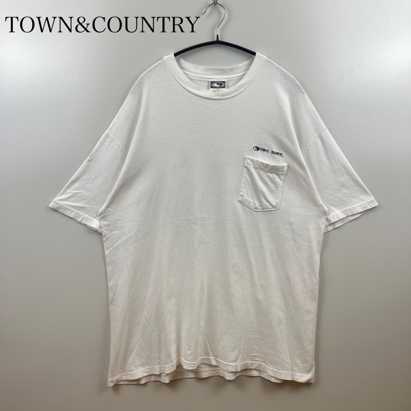 TOWN&COUNTRY T&C SURF 90s USA vintage pocket Tee XL タウン 
