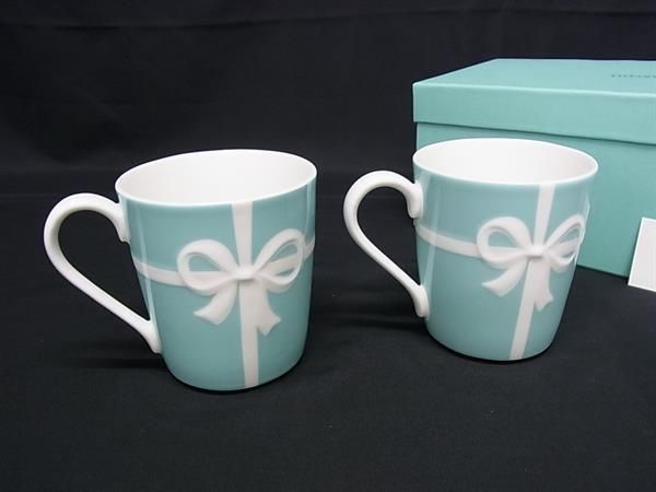TIFFANY＆Co ティファニー ブルーボックス ペア マグカップ 食器 テーブルウェア ペア 2点セット ブルー系 FP0966