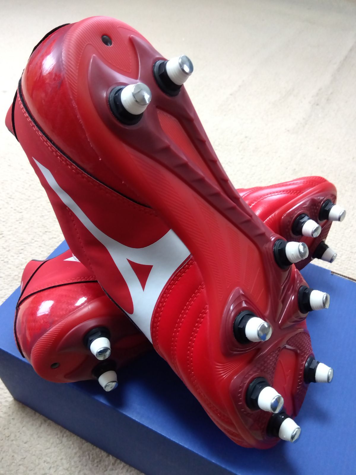 ラグビースパイク／ミズノ／27.5／赤／R1GA190001／新品・未使用品