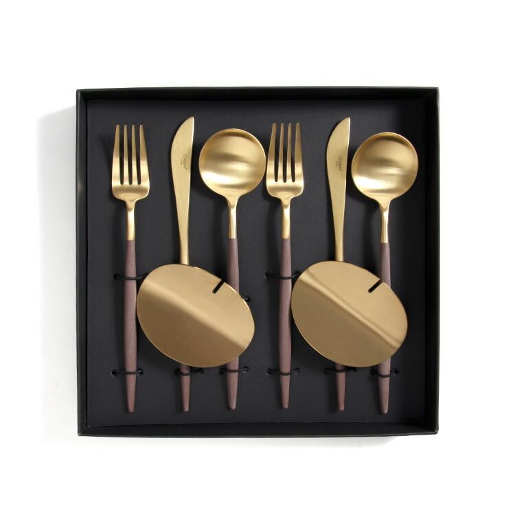 新品 クチポール ゴア ブラウンマットゴールド ディナーセット（ナイフ  