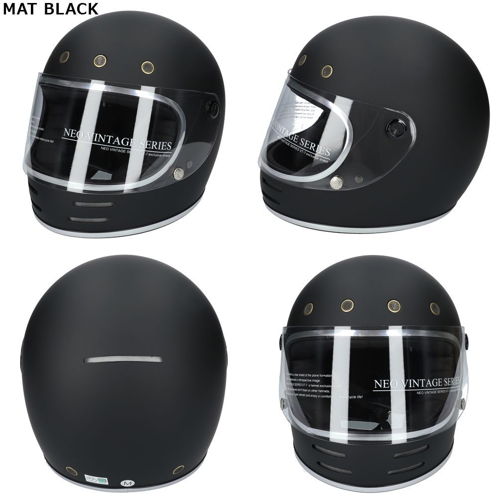 送料無料 新品 NEO VINTAGE フルフェイスヘルメット （ ホワイトL シールド2枚 SET ) SG規格 レトロ バイクヘルメット オートバイ 族ヘル