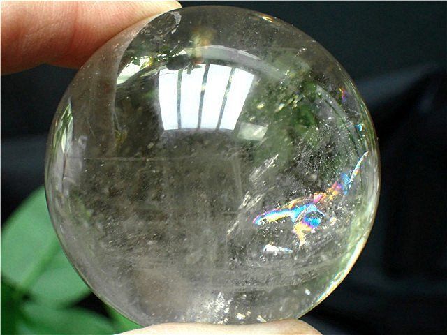 AAA級天然レインボー水晶丸玉B84B1|115B09C