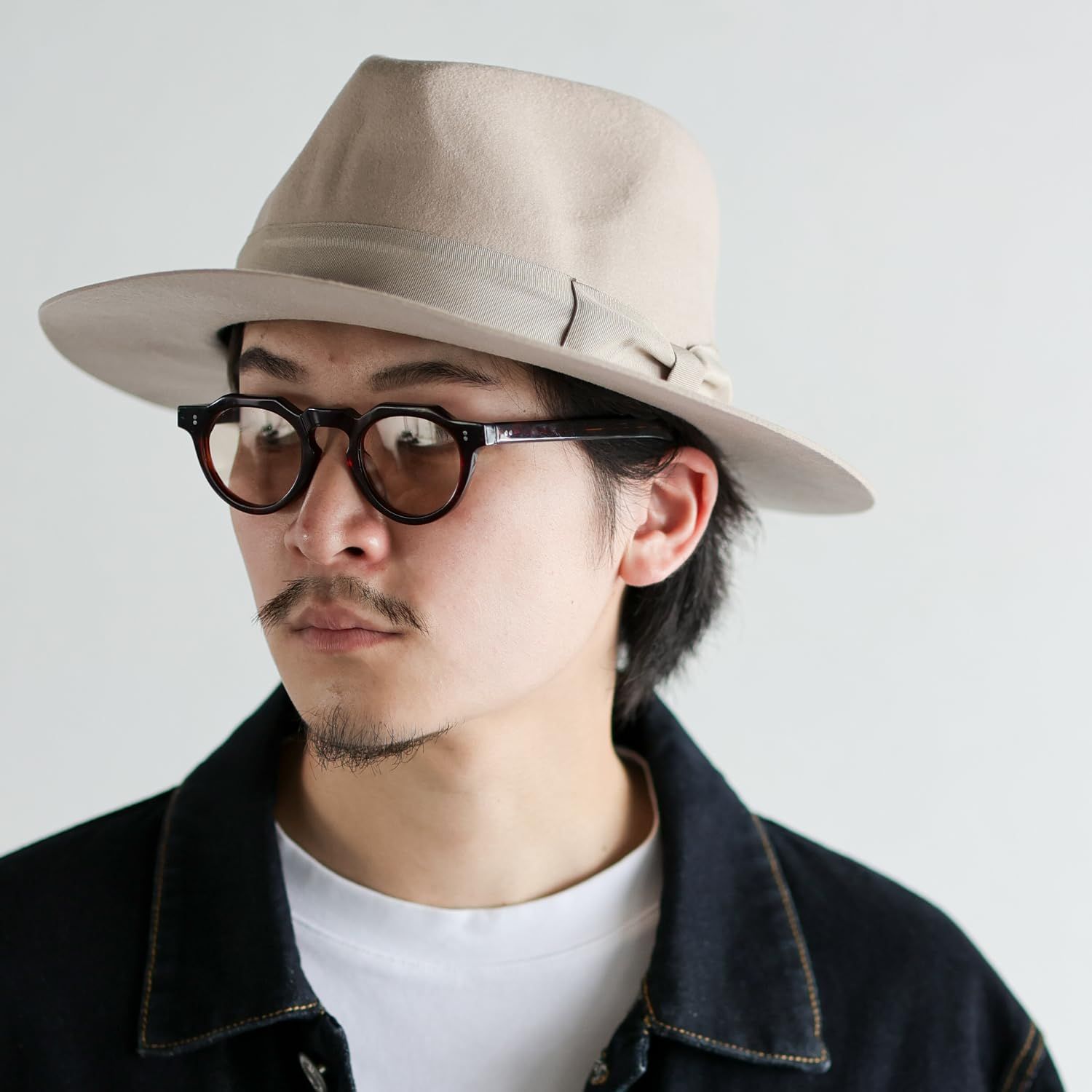 新品 [レックハッター] ミドル ブリム フラット フェルトハット 中折れ