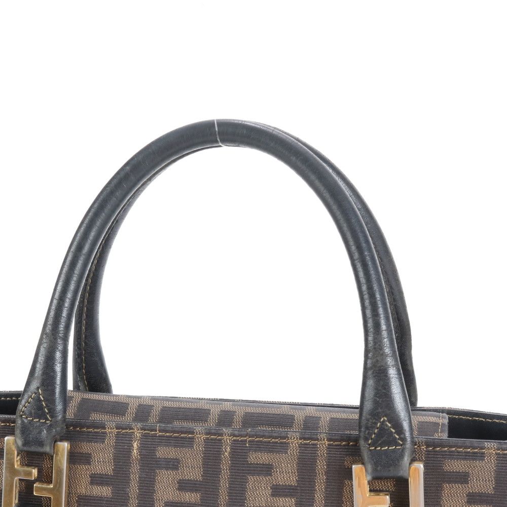 美品 ヴィンテージ フェンディ ズッカ FF レザー トート バッグ 肩掛け  