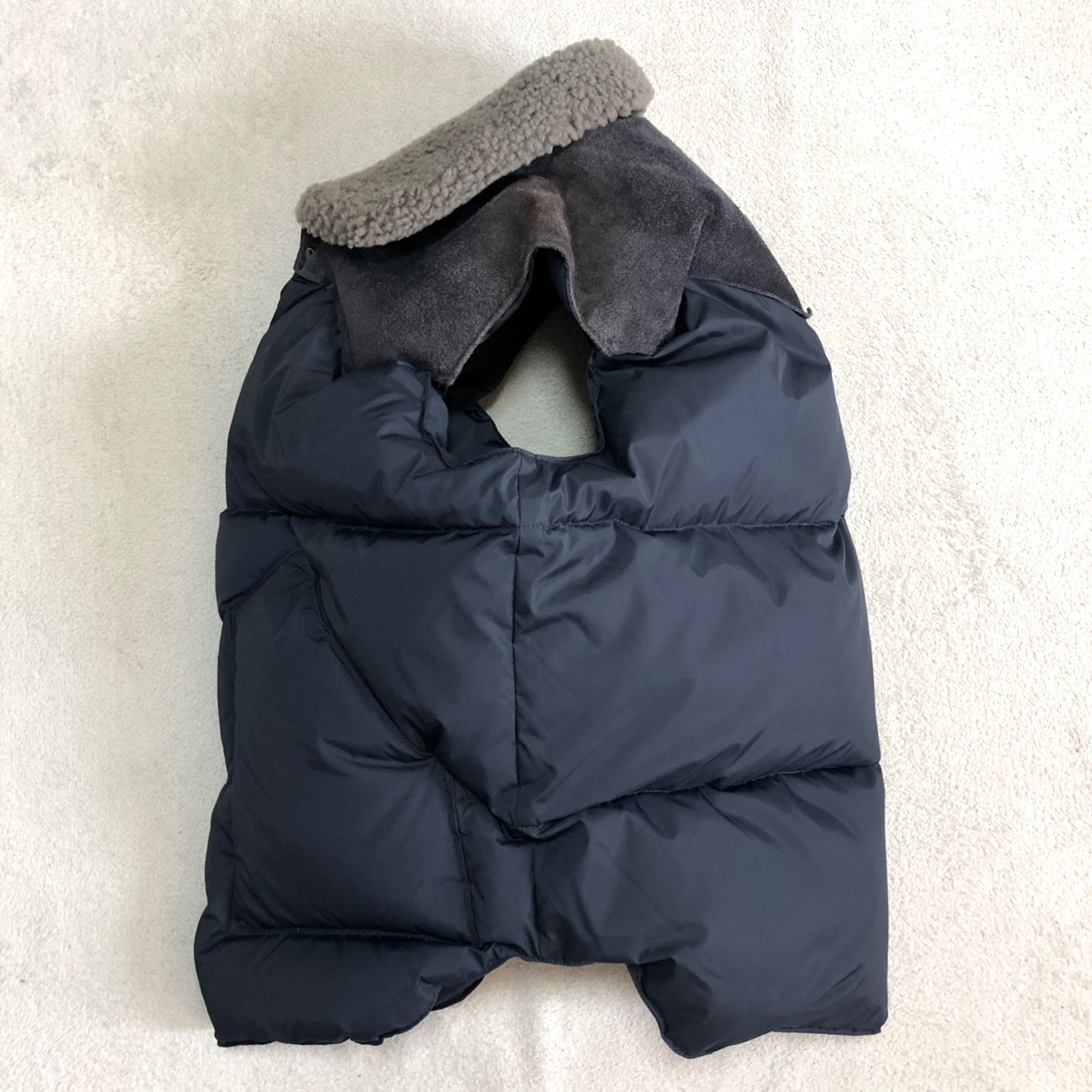 ロッキーマウンテン クリスティー ダウンベスト 36 襟ボア レザー