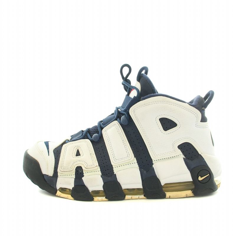 ナイキ NIKE エアモアアップテンポ オリンピック AIR MORE UPTEMPO Olympic スニーカー シューズ ビッグロゴ レザー  US8.5 26.5cm 紺 ネイビー 白 ホワイト 414962-104 /YT - メルカリ