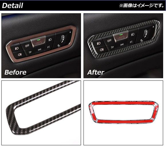 ライトスイッチパネルカバー BMW X5 G05 2019年02月～ ブラックカーボン ABS製 AP-IT1553
