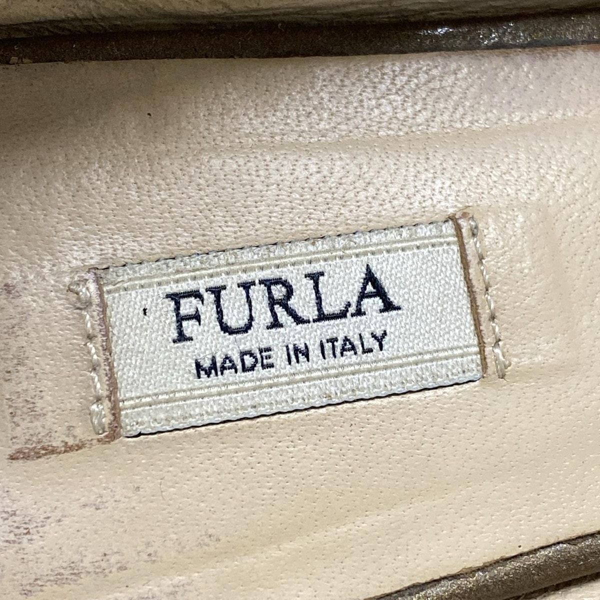 【フルラ】★希少品★FURLA /ヒールローファー　サイズ35 FURLA(フルラ) フラットシューズ 35 1/2 レディース - ブロンズ
