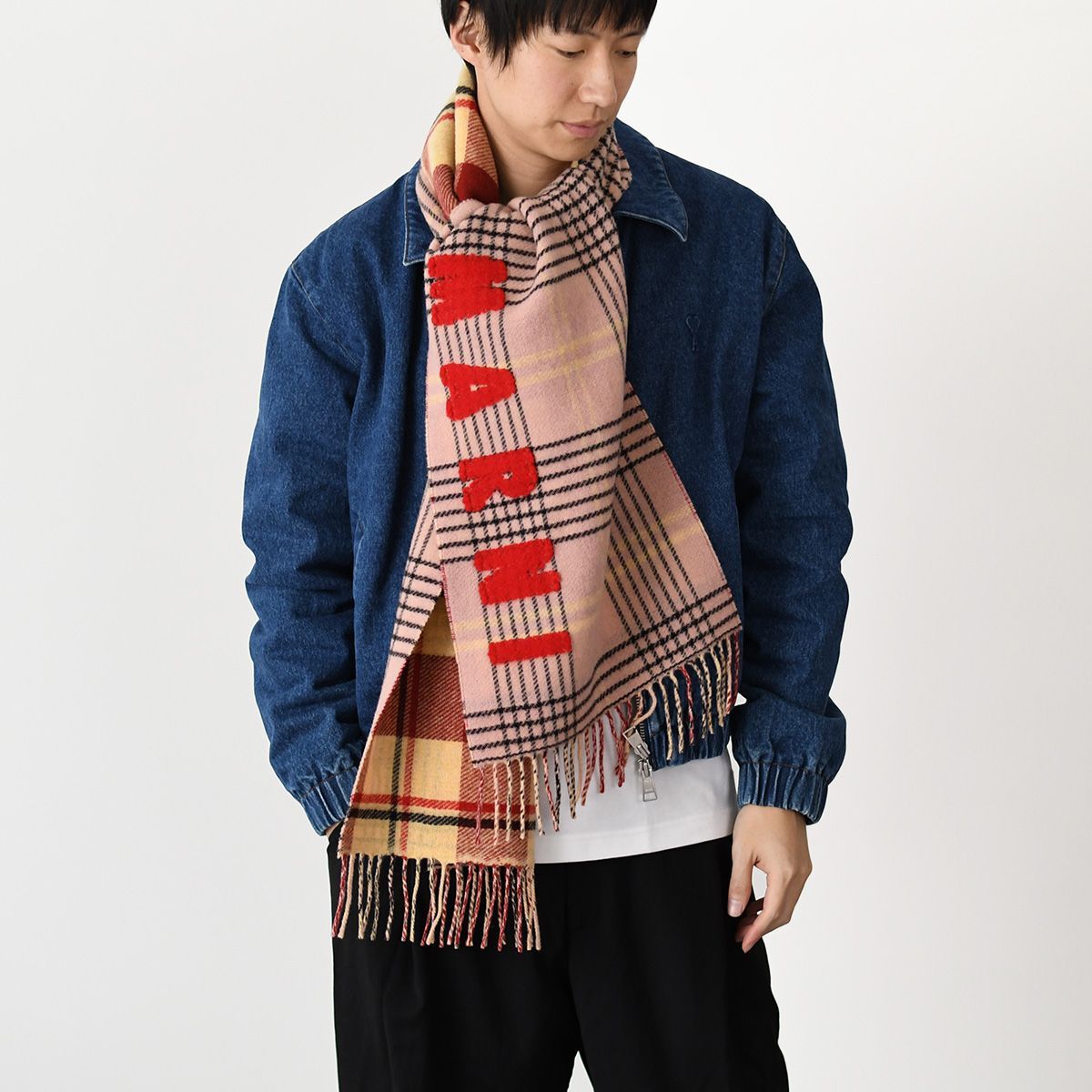 MARNI マルニ マフラー ストール ダブルチェック ウール製 スカーフ