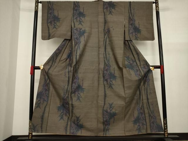 平和屋着物○上質な色無地 名物裂 百柄 灰梅色 ますいわ屋扱い 正絹