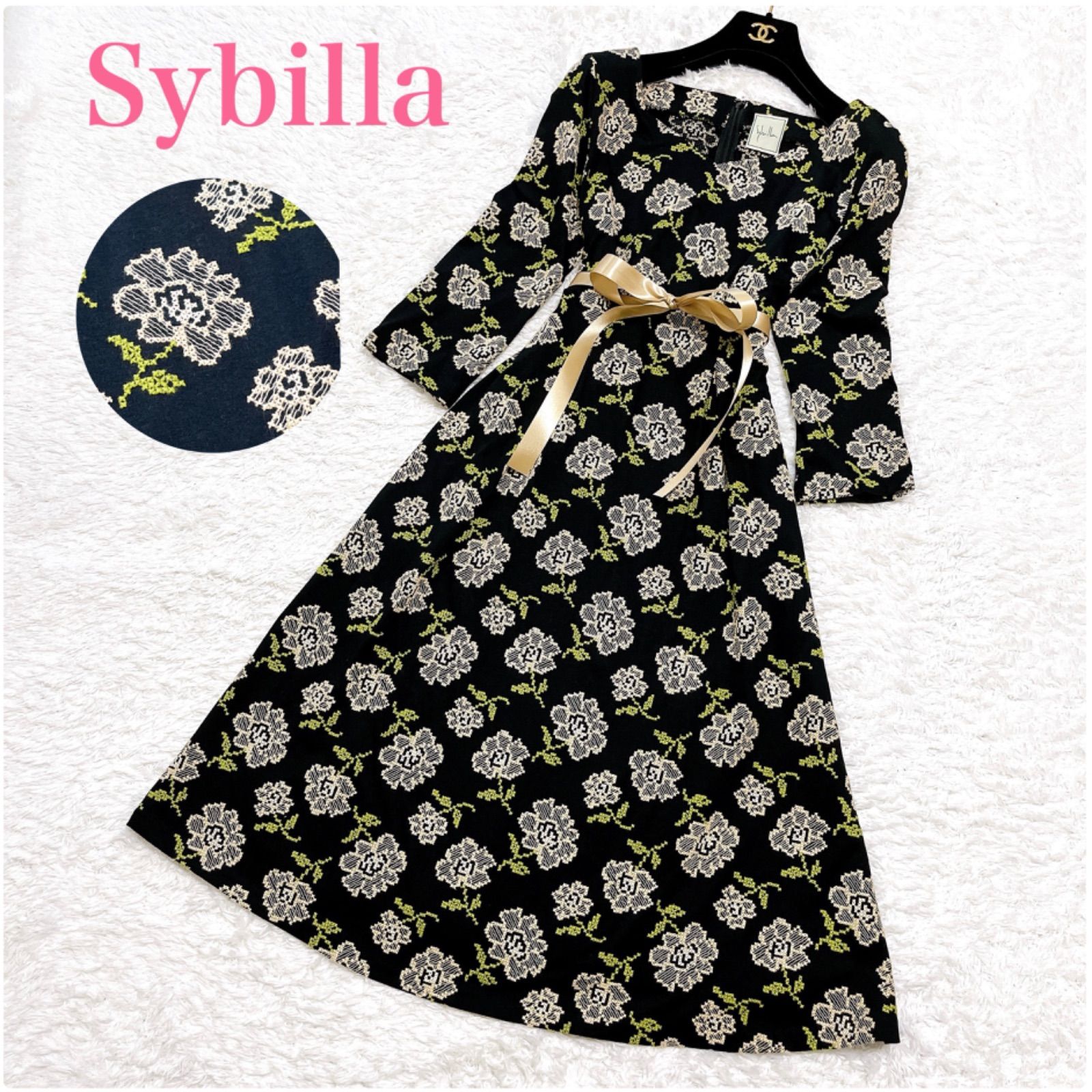 【残りわずか】 ゴージャス✨ 美品 Sybilla シビラ 豪華総刺しゅうロング ワンピース