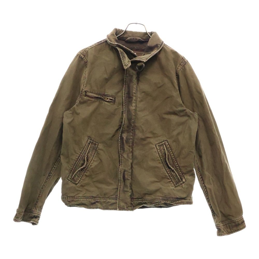 American Eagle (アメリカンイーグル) スタンドカラー ミリタリー ジップアップブルゾン ジャケット カーキ
