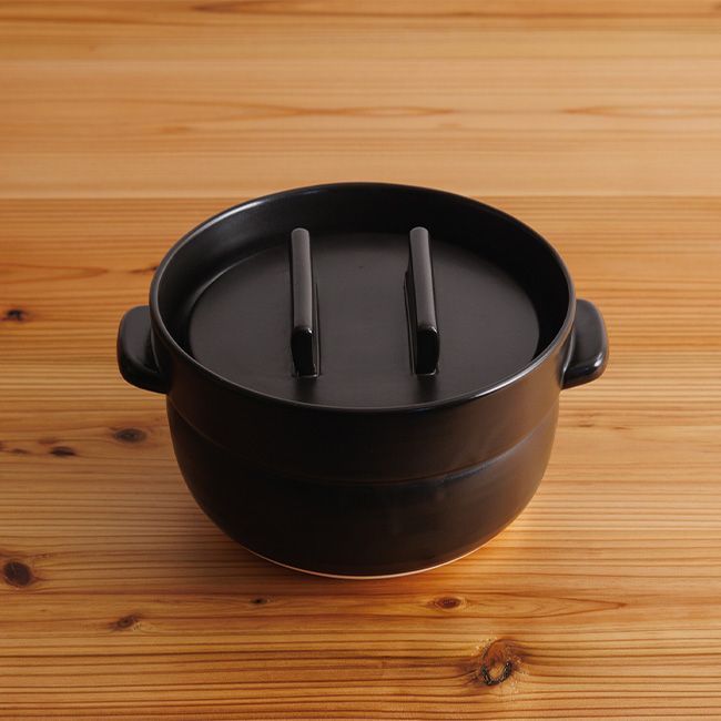 黒】かもしか道具店 ごはんの鍋 3合(ご飯鍋 ごはん鍋 炊飯 鍋 土鍋