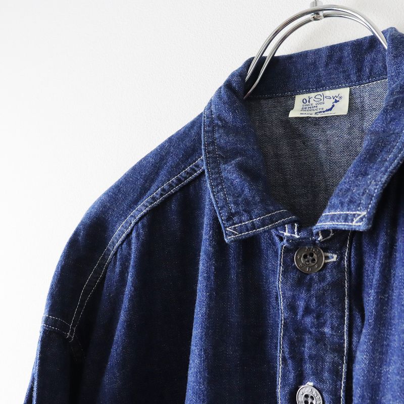 オアスロウ orSlow デニムシャツ ロング ワンピース /ネイビー