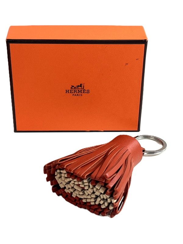 ♥ HERMES エルメス カルメン トリコロール チャーム キーリング レザー 183-250923-SS-01-ich