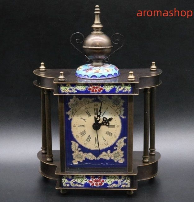 置き時計 西洋時計 トレロ 機械時計 美術品 景泰藍 ♥ ゼンマイ式 工芸品