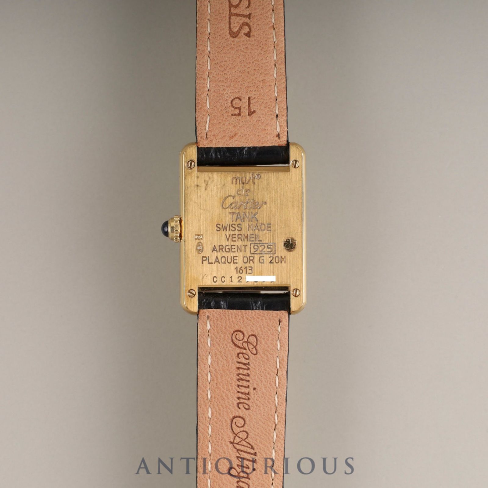 カルティエ マストタンク SM 1613 クォーツ Cal.957.06 SV925 革 純正D  