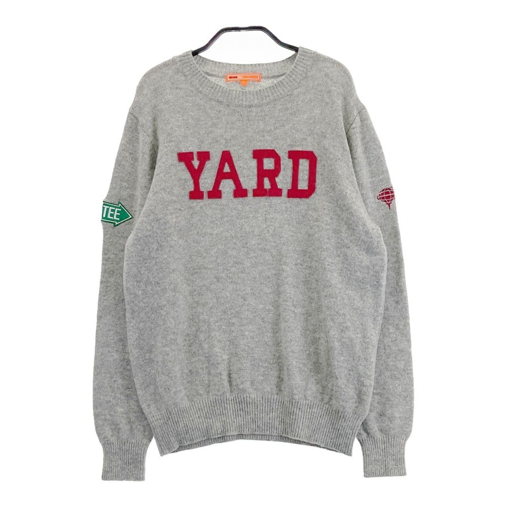 サイズ：L BEAMS GOLF ビームスゴルフ  長袖ニット ワッペン YARD グレー系 [240001219521] ゴルフウェア レディース ストスト サイズ：L BEAMS GOLF ビームスゴルフ 長袖ニット ワッペン YARD