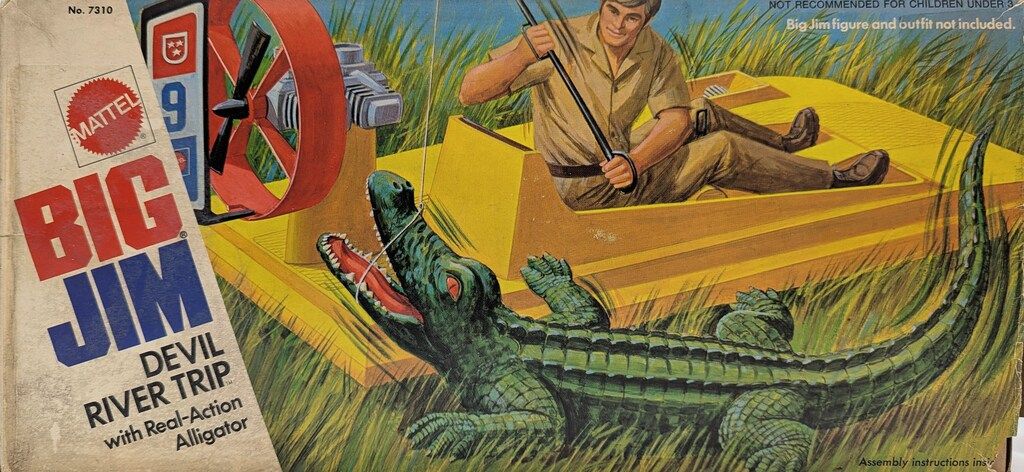 MATTEL BIG JIM DEVIL RIVER TRAP with Real-Action Alligator 7310