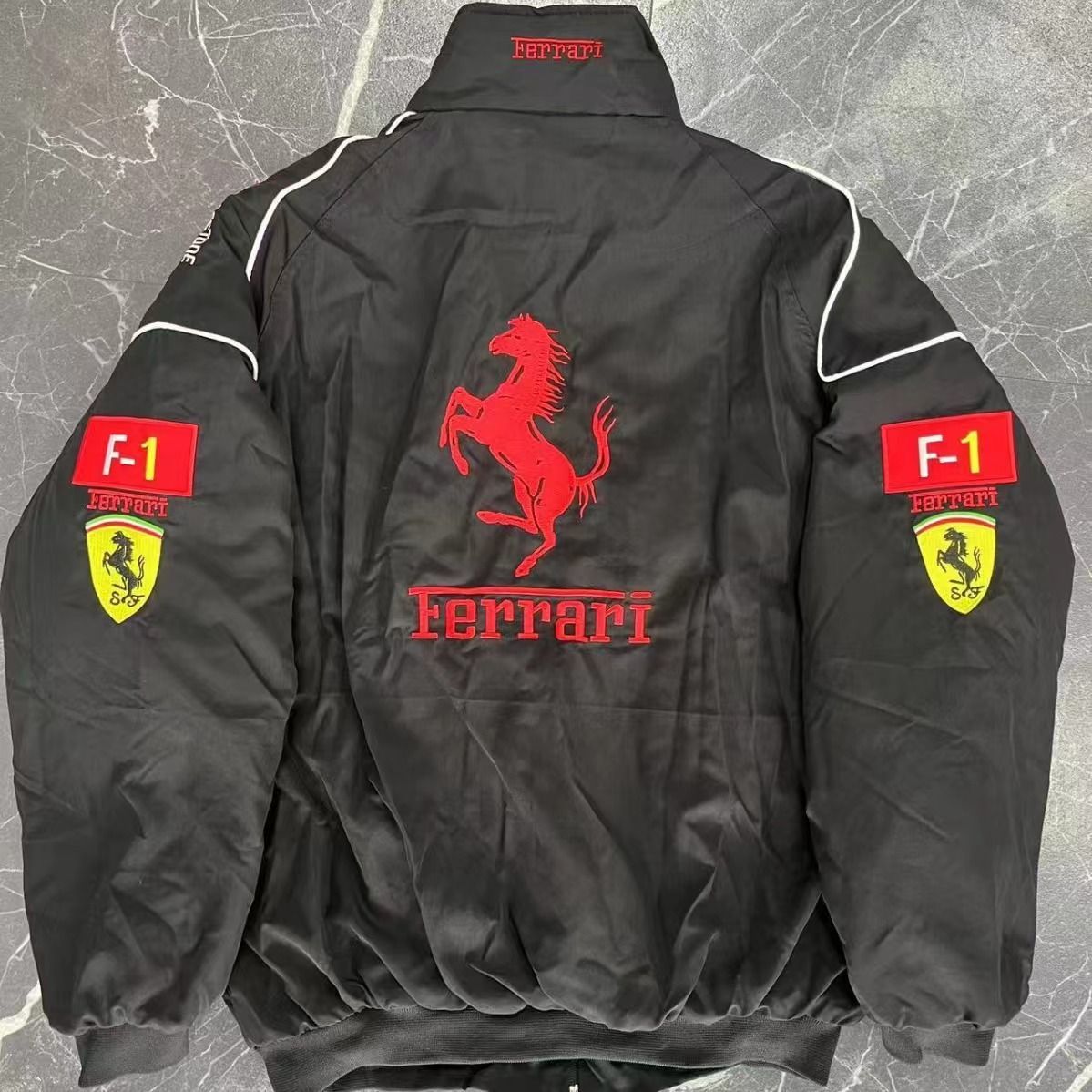 新品】フェラーリ Ferrari レーシングジャケット ブラック - メルカリ