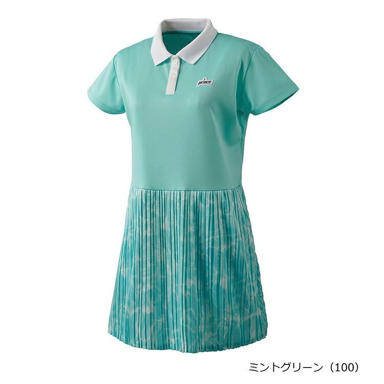 prince プリンス レディース ウィメンズ テニス ワンピース 吸水速乾 UPF50 制電 ドライニット 素材 ミントグリーン WS5401-100