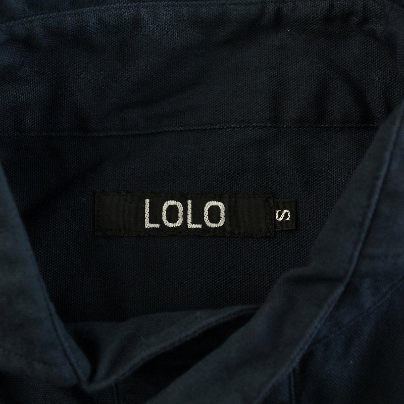 LOLO出品 ロロ LOLO オックスプルオーバーシャツ ブラウス 長袖 S 紺