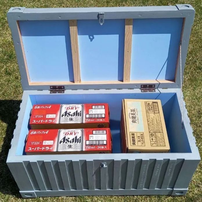 一点物｜海運コンテナ風デリバリーボックス｜木製宅配BOX 盗難防止