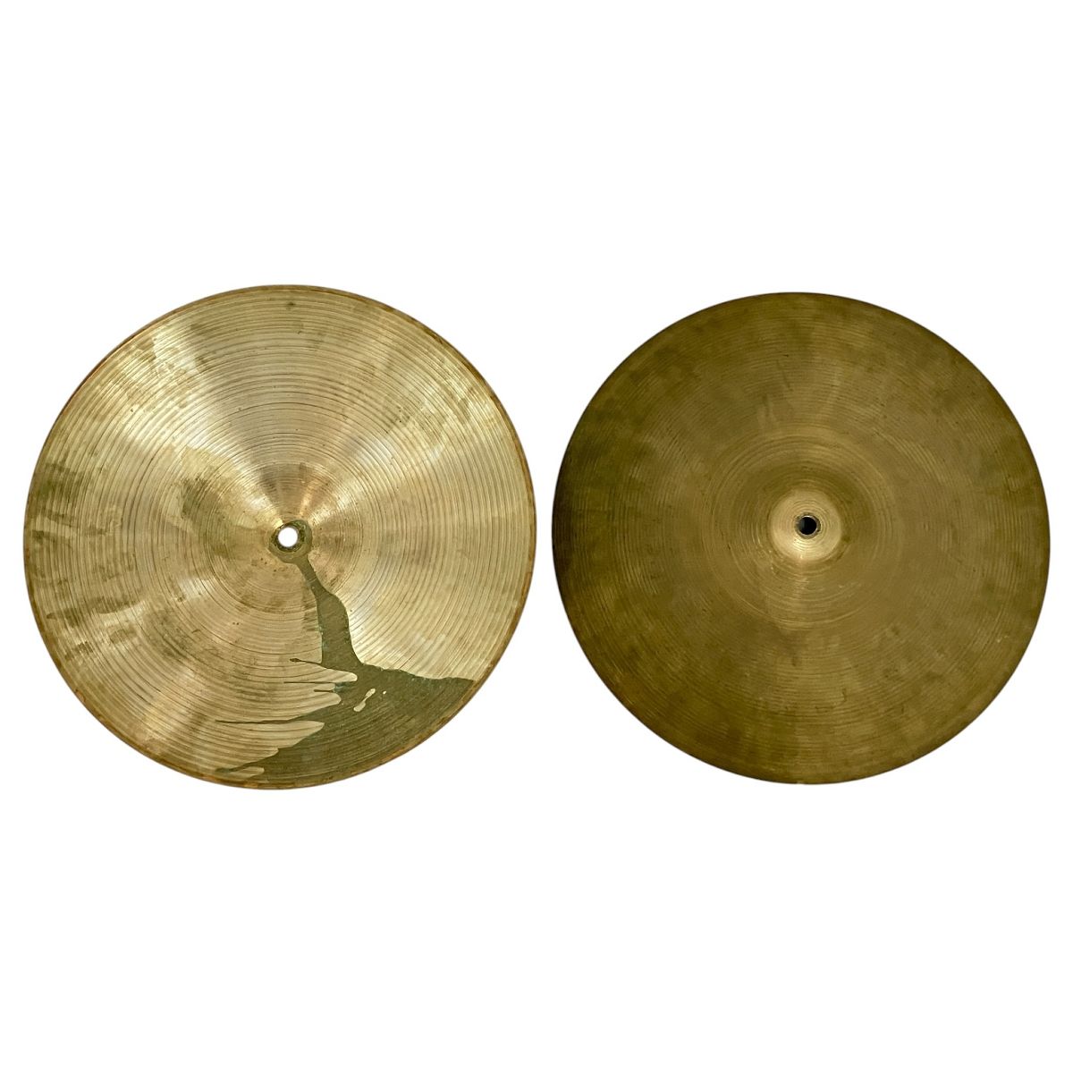 訳有 Zildjian NEW BEAT HI-HAT TOP|BOTTOM ハイハットシンバル ペア 35cm 旧ロゴ ジルジャン N10480658