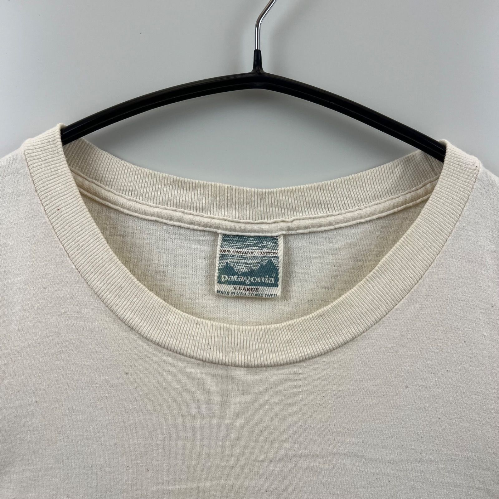 90's OLD PATAGONIA プリント Tシャツ USA製 Patagonia パタゴニア 90s USA製 マウンテンロゴ ORGANIC COTTON