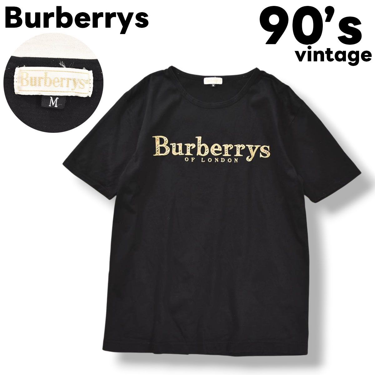 90s ヴィンテージ バーバリー Burberrys ノバチェック ロゴ 刺繍 T 