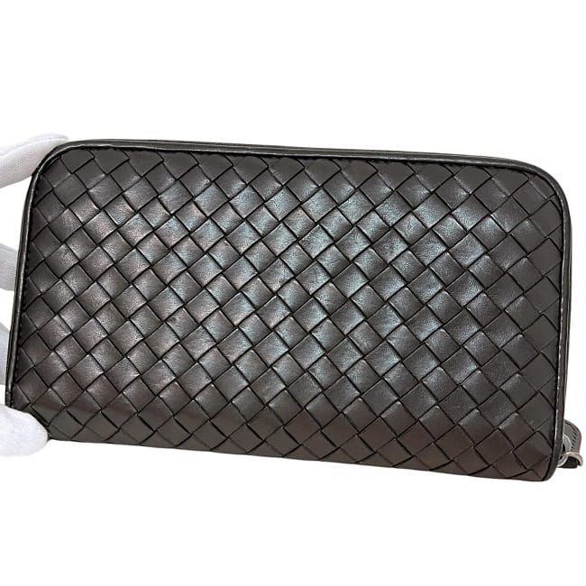 ボッテガヴェネタ ラウンドファスナー 長財布 ブラウン イントレ  