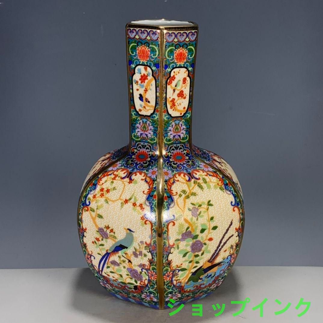 大清雍正黄釉五彩龍紋賞瓶  景徳鎮 陶磁器 装飾品 現代工芸品美術品 置物 永し 清時代 大清雍正年製 黄釉 斗彩龍紋扁肚瓶 古陶磁器 陶芸