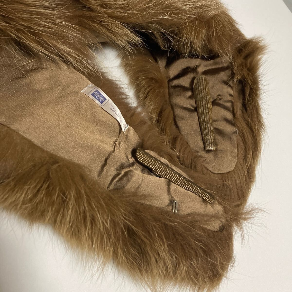 saga fox 茶色 SAGAFOX ブラウン染め もふもふ サガフォックス リアルファーコート