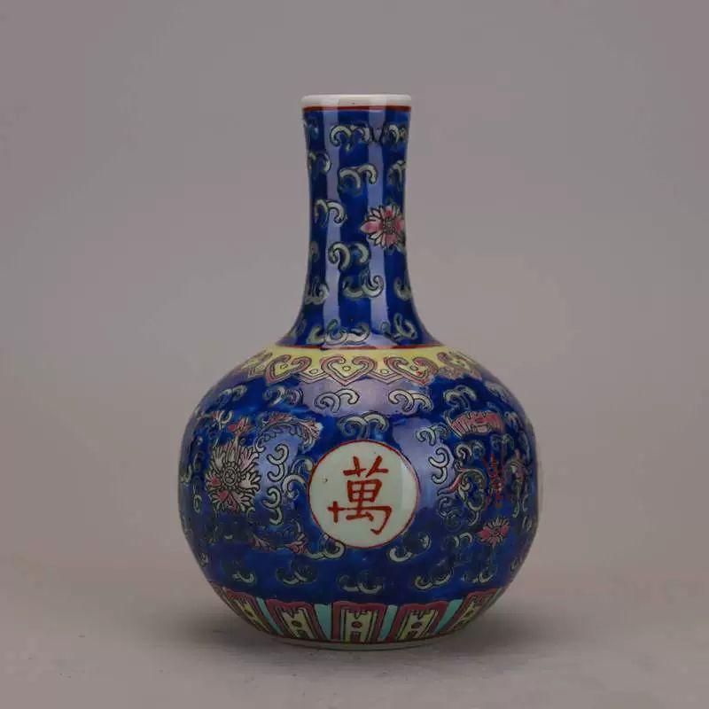 清代乾隆粉彩花鳥花瓶 景徳鎮 陶磁器 装飾品 現代工芸品
