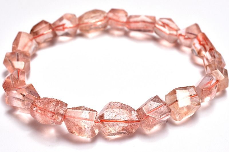 １点物 5A級高品質 形状 ストロベリークォーツ レピドクロサイトインクォーツ 8-12.5x5.5-10.5mm 原石カット ブレスレット パワーストーン 天然石 _MA8048 NEXPOTALLINN_EU