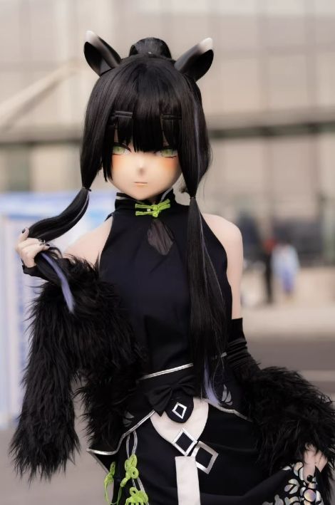 ☆即納 全頭マスク カツラ付き ロック付き NO.498 ドール ヘッド