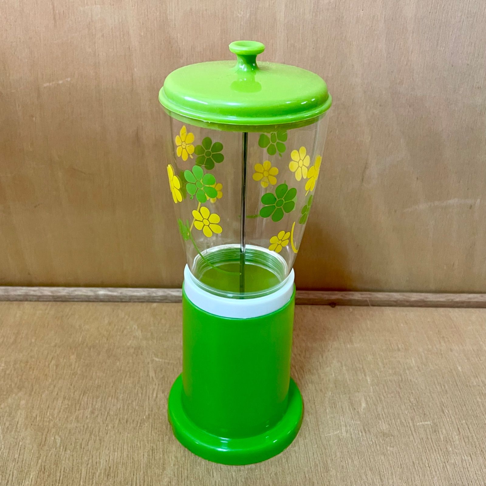 レトロポップ トーワ 花柄 箸立て グリーン カトラリー入れ TOWA昭和