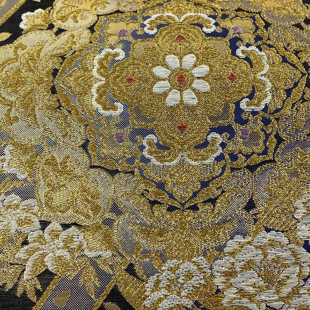 袋帯 美品 秀品 華文 蝶 箔 唐織 黒 六通 正絹 【中古】 - メルカリ