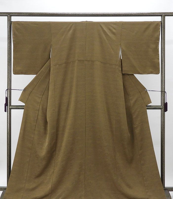 色無地 正絹 茶 身丈164.5cm 裄丈67cm 未着用 新古品 着物 結婚式 入学式 卒業式 a4076