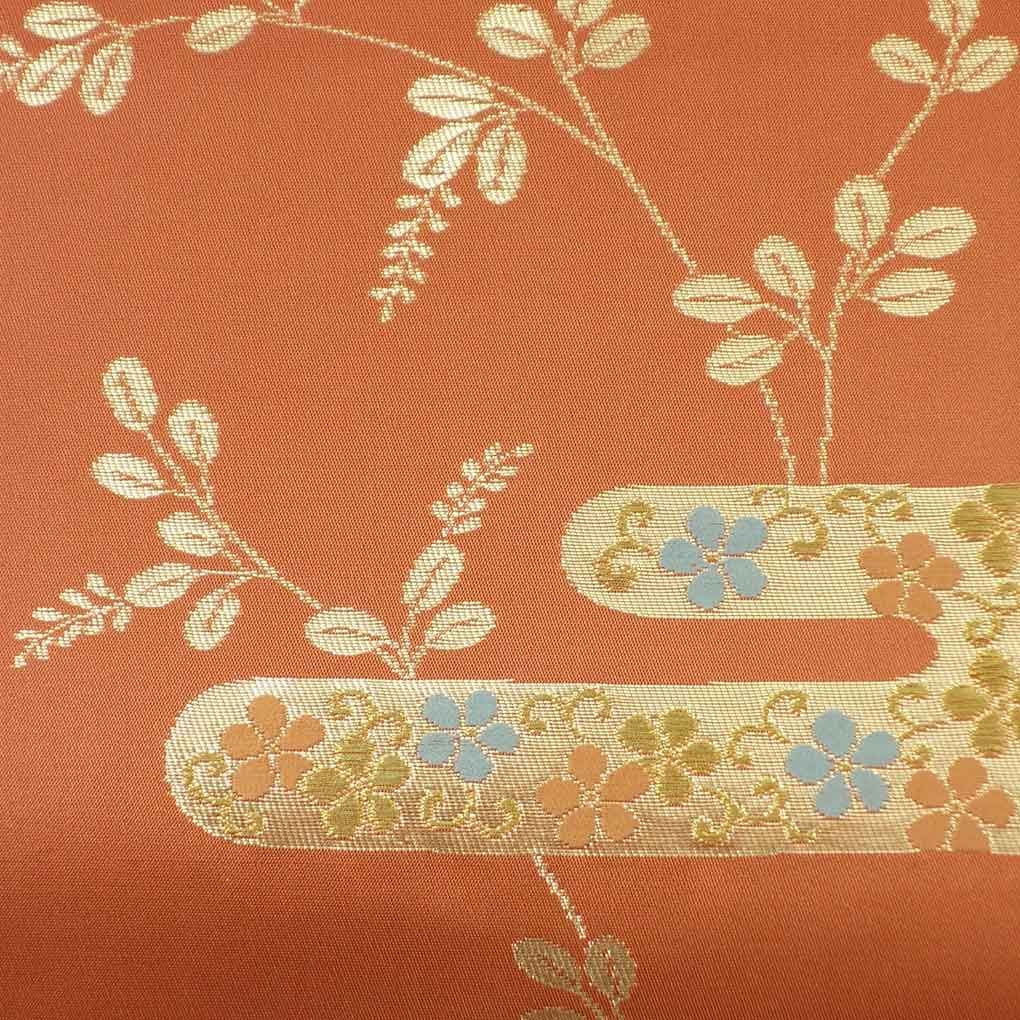 名古屋帯 幅31cm 長さ360cm レディース 霞 秋冬春用 正絹 シルク ブラウン リメイク リユース リサイクル 呉服のきくや