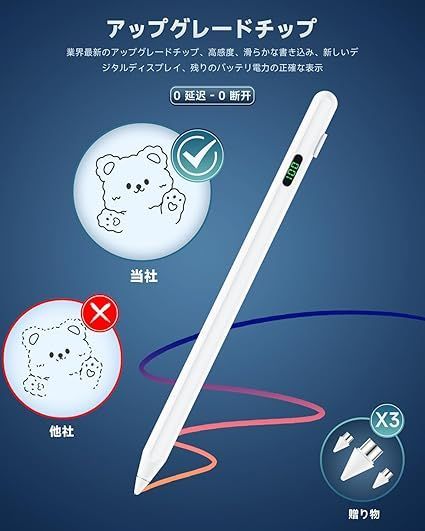 Viangs 気まずく 業界新登場 タッチペン【全機種対応 type-C急速充電】スタイラスペン