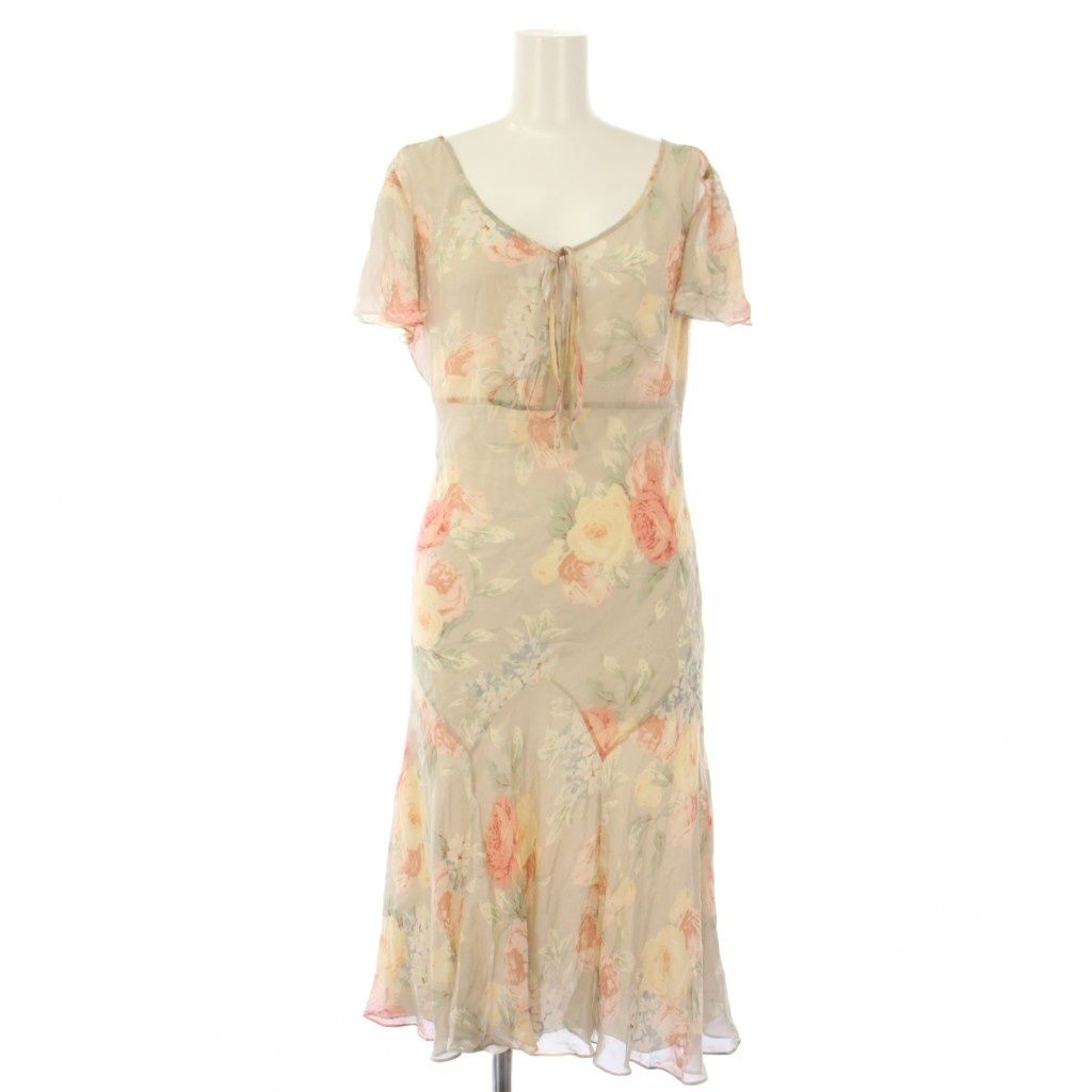 美品　ラルフローレン　ひざ丈ワンピース　ノースリーブ　花柄　シルク　ピンク　10 中古・古着通販】POLO RALPH LAUREN (ポロ・ラルフローレン
