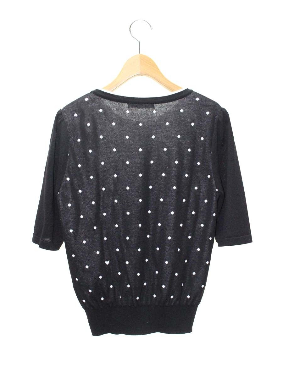 ルネ 6222470 カーディガン 38 ブラック ロゴ ドット ITDQY782PTVX